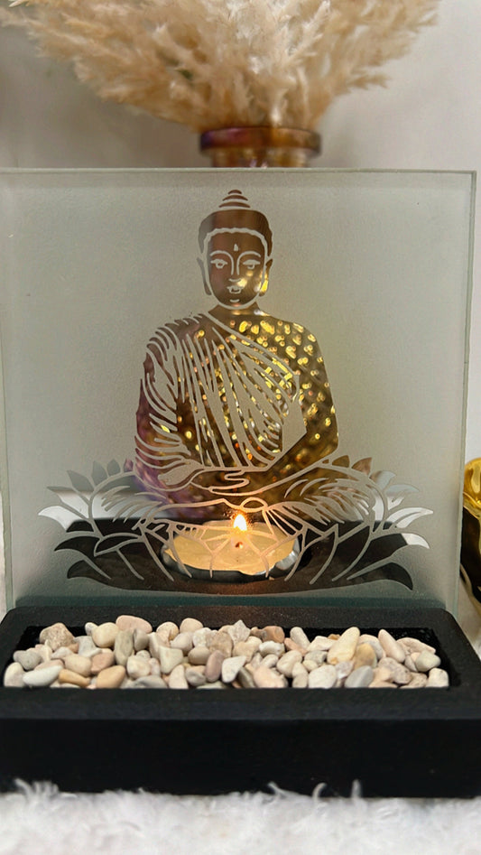 Frosted Buddha Tea light holder